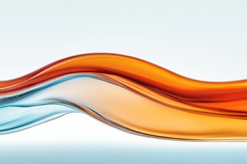Obraz premium Abstract waves of orange blue liquid intertwining