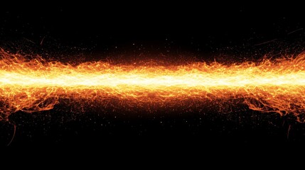 Erupting Fire Sparks in Close-Up with Fiery Tendrils Trailing into Dark Void Creating Intense Atmosphere