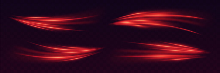 Obraz premium Neon light and high speed light lines. Vector illustration