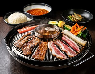 korea bbq grilled dishes korean style pork bbq samgyupsal
