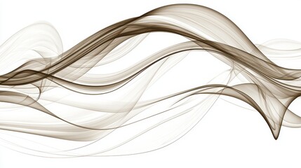 Abstract flowing curves in sepia tones against a clean white backdrop