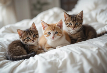 kittens lying on the bed
