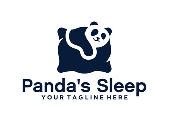 bed pillow and bear logo design
