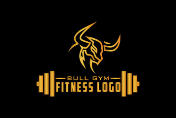 Bull fitness logo vector illustration design icon.