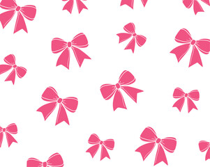 Vector pattern of pink girlish
bow. A bow for hair decoration. The tapes are insulated. Fashion accessories for girls. Cute collection of hairstyle elements. Collection of bows. Background for the des