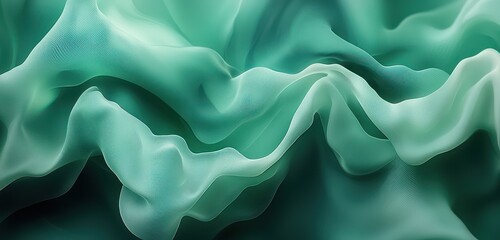 Fototapeta premium Layered fine noise enriches the smooth gradient shift from teal to green, enhancing its contemporary appeal.