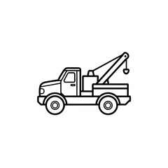 Naklejka premium tow truck line art on white background 
