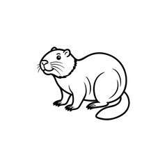Obraz premium beaver line art isolated on white background 