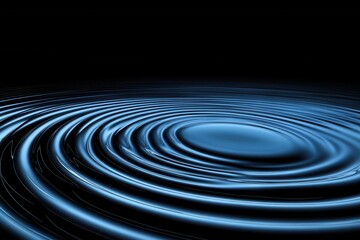 Abstract blue ripple pattern in dark background