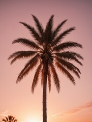 Obraz premium Palm Tree Silhouette at Sunset