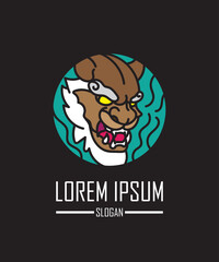 emblem monster logo icon for halloween sign