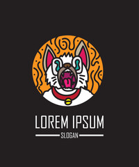 emblem monster logo icon for halloween sign