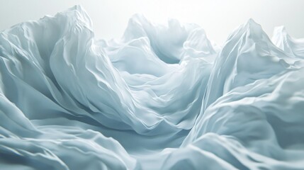 White Wave Backdrop with Clean Sophisticated Translucent Waves Gently Rippling Across Space in Fluid Motion
