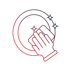 Obraz premium dish gradient outline icon with white background vector stock illustration