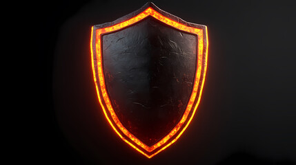 Mysterious Black Shield with Red Glowing Edge