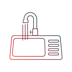 sink gradient outline icon with white background vector stock illustration