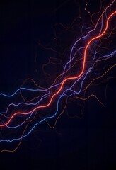 Fototapeta premium Electricity Bolts in Dark Space