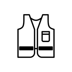 Working Vest Icon. Working Vest Vector Icon in line style design. Working Vest Symbol.