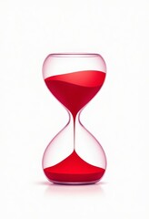 Red Liquid Hourglass Time Passing Deadline Concept