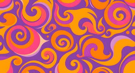 Retro Swirl Pattern in Vibrant Colors