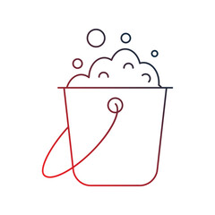 bucket gradient outline icon with white background vector stock illustration