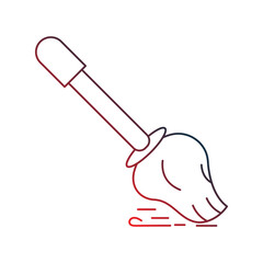 broom gradient outline icon with white background vector stock illustration