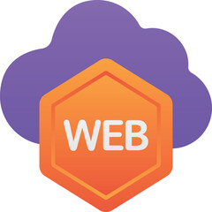 Gradient color illustration for Cloud web