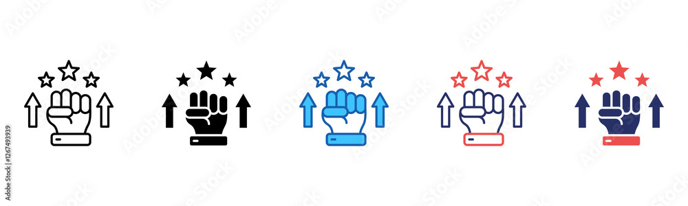 Poster Motivation icon sheet multiple style collection