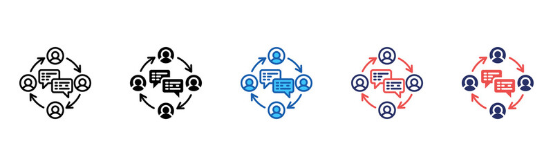 Communication icon sheet multiple style collection