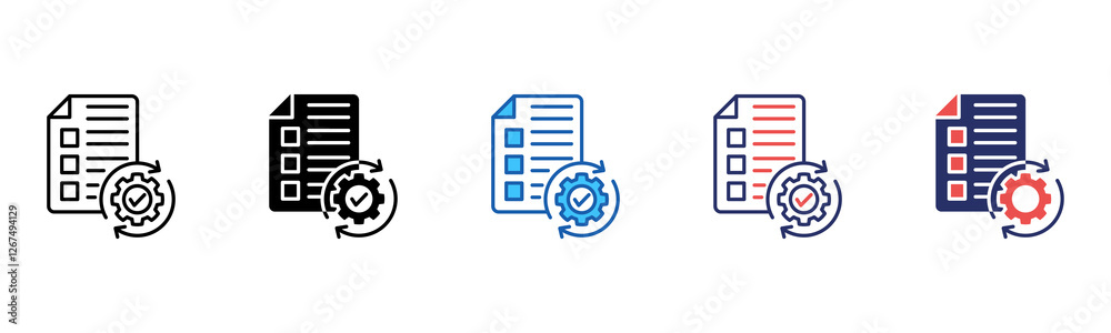 Poster Execute icon sheet multiple style collection