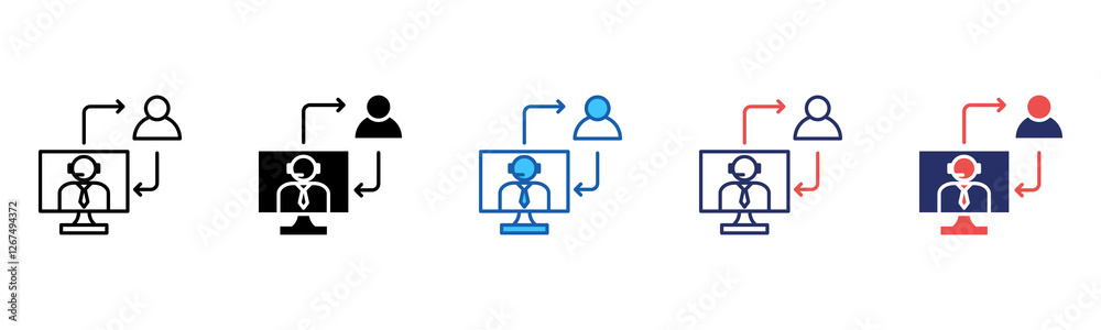 Poster Mentoring icon sheet multiple style collection
