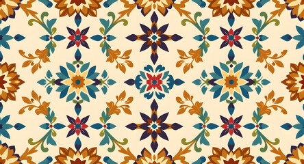 Fototapeta premium Ornamental Floral Seamless Pattern