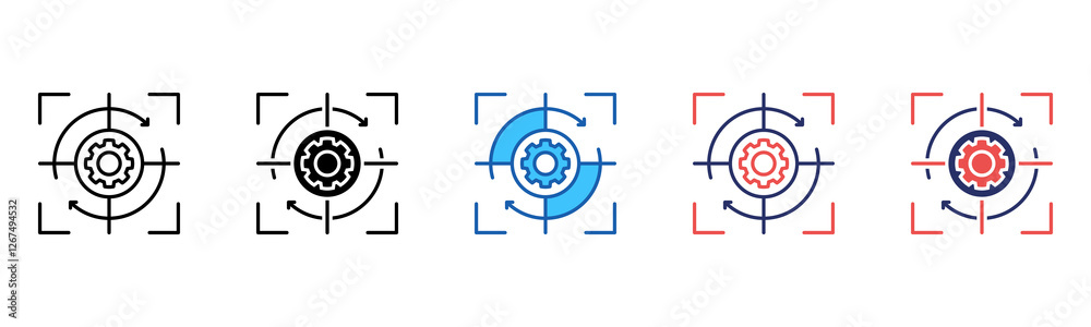 Poster Focus icon sheet multiple style collection
