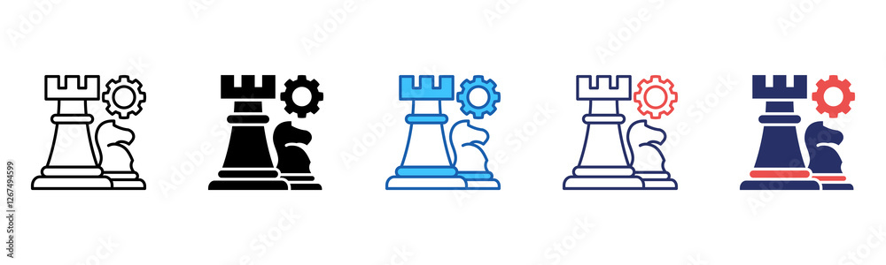 Poster Strategy icon sheet multiple style collection