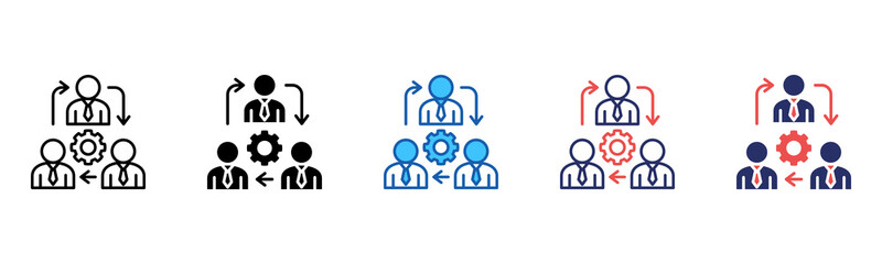 Teamwork icon sheet multiple style collection