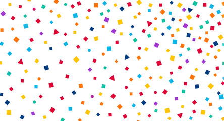 Colorful Geometric Confetti on White Background