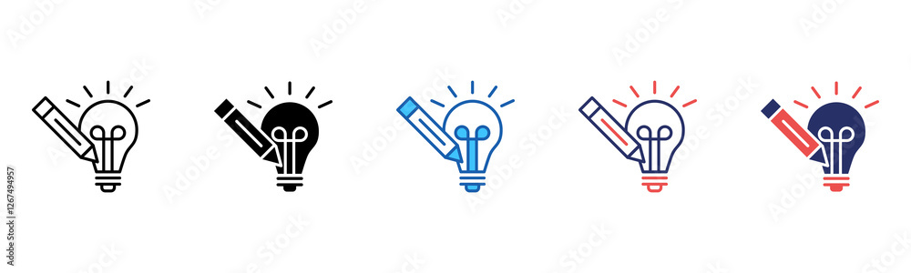 Poster creative icon sheet multiple style collection