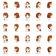 さまざまな髪型をした女性のイラスト
