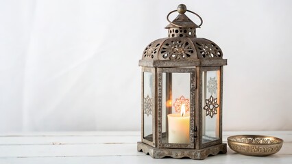 Ornate Lantern with Candle