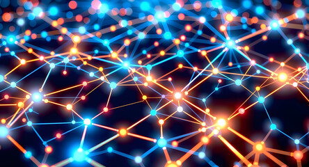 Fototapeta premium Abstract Network Connection with Glowing Nodes