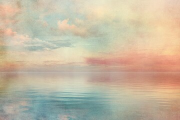 Serene Tranquil Ocean Sunrise with Pastel Hues and Gentle Waves Reflecting Soft Clouds