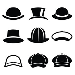 Silhouette Pack of Unique Hats