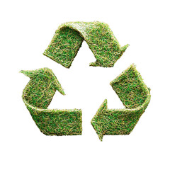 recycling symbol made of grass
