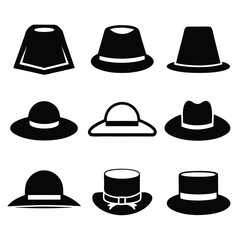 Stylish Hat Silhouette Set