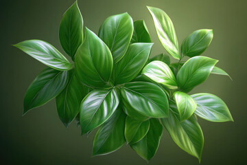Lush green leaves displaying rich textures and vibrant shades in a close-up view against a soft background