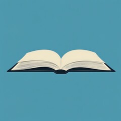 Open Book Resting on a Blue Background