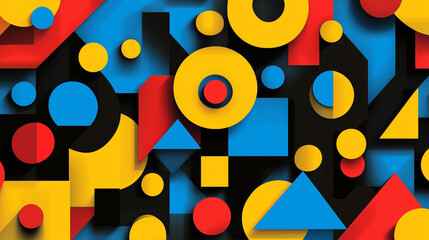 Colorful abstract pattern with geometric shapes and contrasting colors for modern design