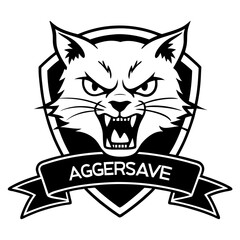 Aggressive Cat Logo Vector. Fierce Feline Silhouettes and Graphic Design.