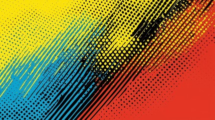 Vibrant Abstract Background with Dots and Stripes in Bold Colors