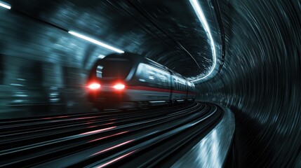 Train moving in Tunnel